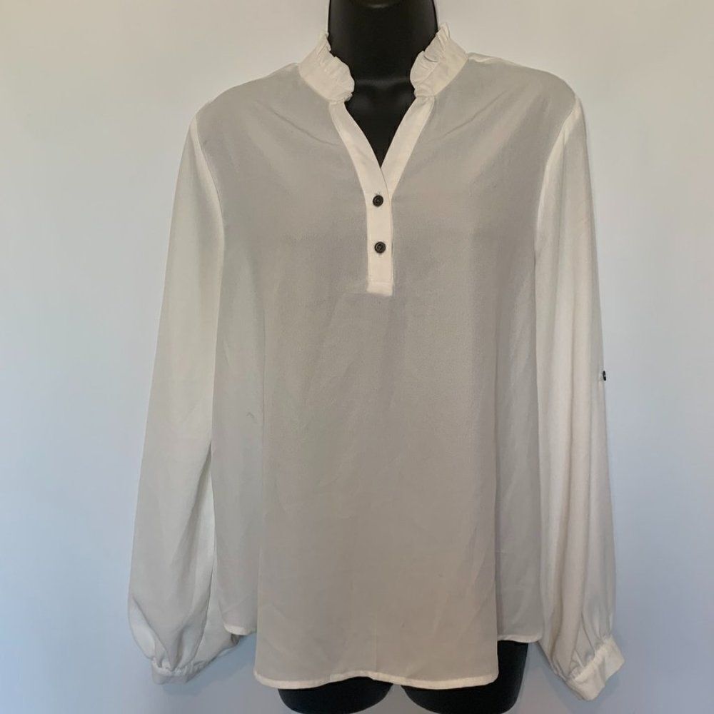 DICE V Neck Long Sleeve Blouse
